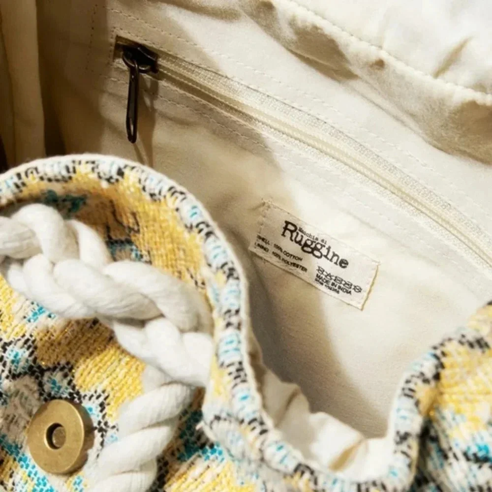 Ruggine Boho Embroidered Beaded Jacquard Backpack New